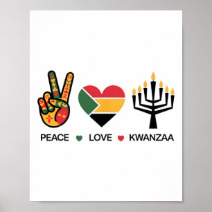 Poster Peace Love Kwanzaa AfricanHappy Kwanzaa