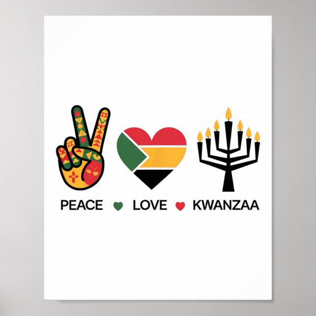 Poster Peace Love Kwanzaa AfricanHappy Kwanzaa (Frente)