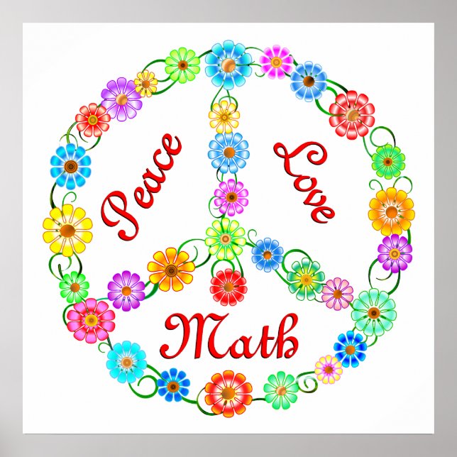 Póster Peace Love Math (Frente)