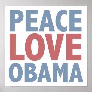 Póster Peace Love Obama
