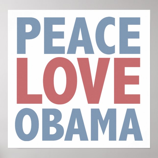 Póster Peace Love Obama (Frente)