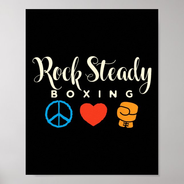 Poster Peace Love Rock Boxing Parkinson (Frente)