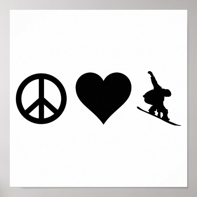 Póster Peace Love Snowboard (Frente)