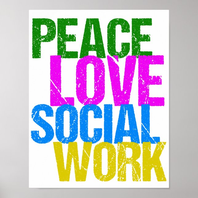 Poster Peace Love Social Work (Frente)