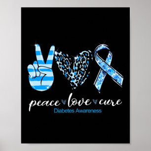 Poster Peace Love Type Diabetes Awarness Survivence Mês