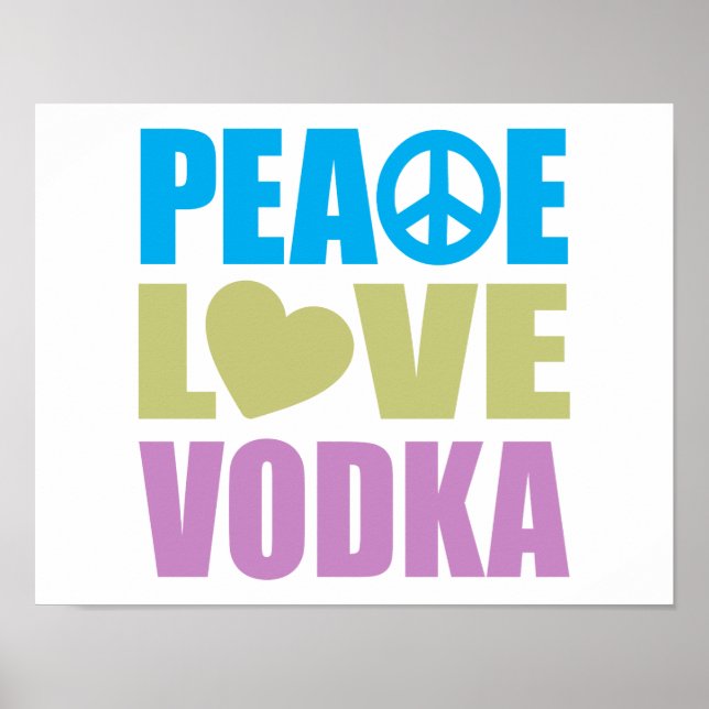 Póster Peace Love Vodka (Frente)