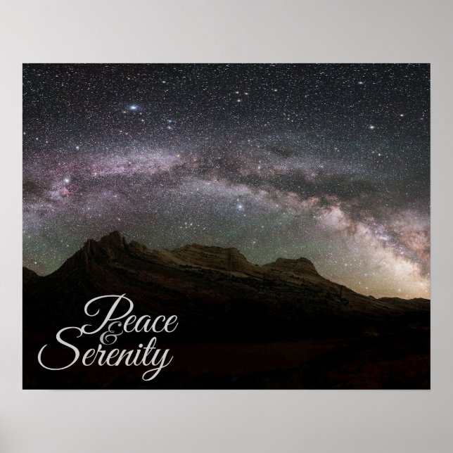 Poster Peace & Serenity Mountain Night Sky (Frente)