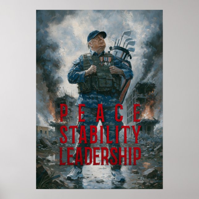 Poster Peace. Stability. Leadership - Potus Propaganda (Frente)
