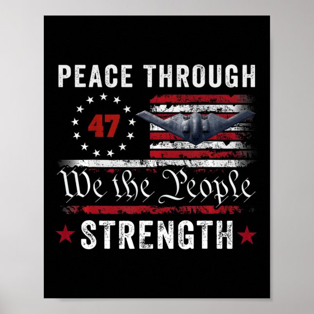 Poster Peace Through Strength Trump Operation Midnight Ha (Frente)