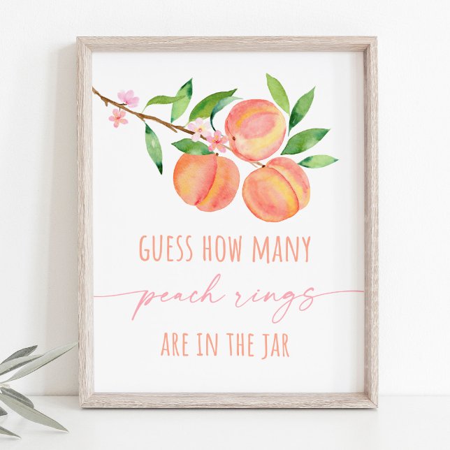 Poster Peach Blossom Aniversário Adivinha Quantos Jogos (Criador carregado)