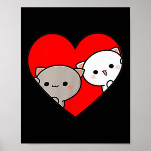 Poster Peach Cartoon Love Goma Cat Day Heart
