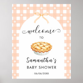 Poster Peach Coquette Pie Baby Shower Welcome