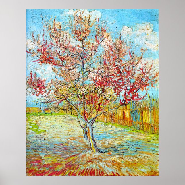 Póster Peach Tree in Bloom em Arles, Van Gogh (Frente)
