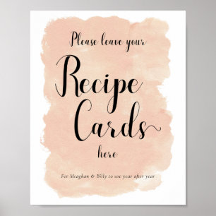 Poster Peach Watercolor - Cartões de recebimento de cores