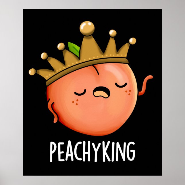 Poster Peachy King Engraçado Peach Pun Dark BG (Frente)