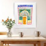 Poster Peacock Door Watercolor Jaipur City Palace, rosa<br><div class="desc">Porta pacífica colorida de Rajasthan,  Índia pintada por mim! Procure mais designs,  mais portas e mais produtos no meu compro! Se você o comprar,  obrigado! Compartilhe uma foto comigo no Instagram no @shoshannahscribbles :)</div>