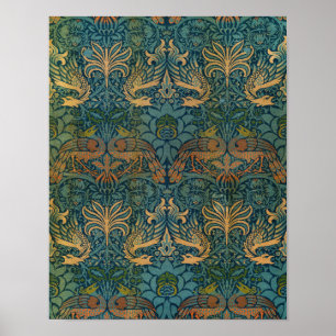 Poster Peacock e Dragon, 1878, por William Morris
