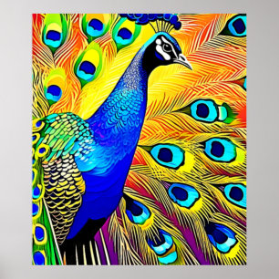 Poster Peacock Feather Art