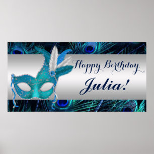 Póster Peacock Masquerade Party