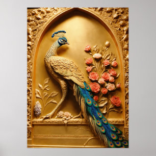 Poster Peacock Plumage - uma burst de cor para sua casa