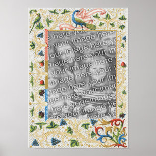 Poster Peacocks Fruta Frame Adicionar Sua Foto