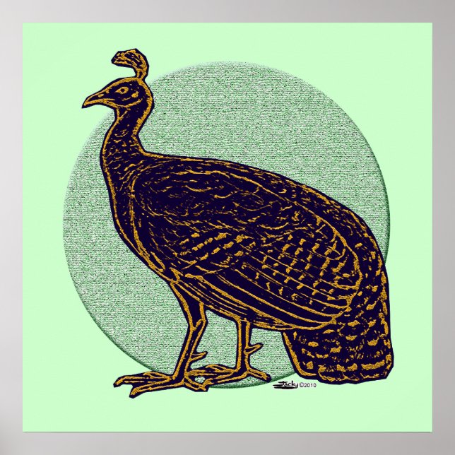Póster Peafowl: Congo Impressionista Hen (Frente)