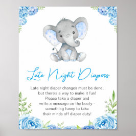 Poster Peanut Chá de fraldas Elefante Fralda Noturno Tard