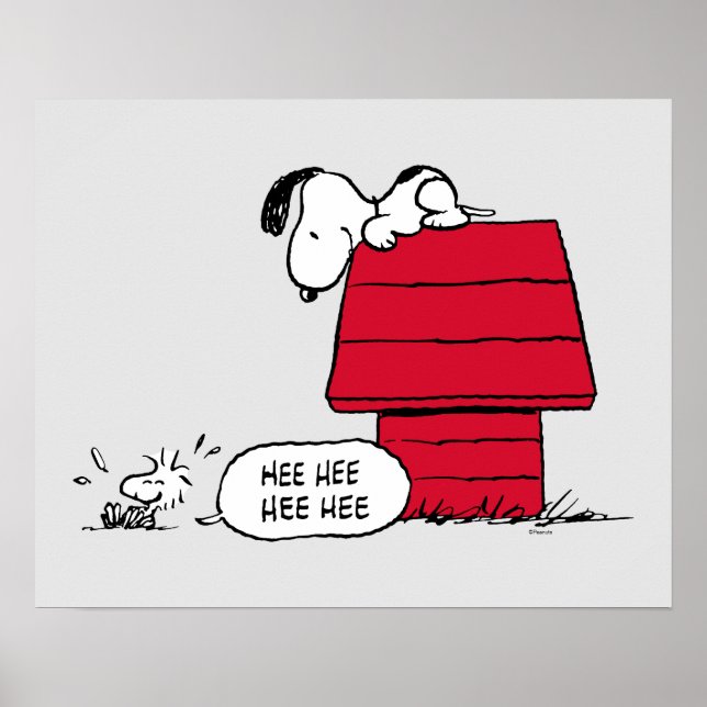 Poster PEANUTS | Padrão vermelho e preto (Frente)