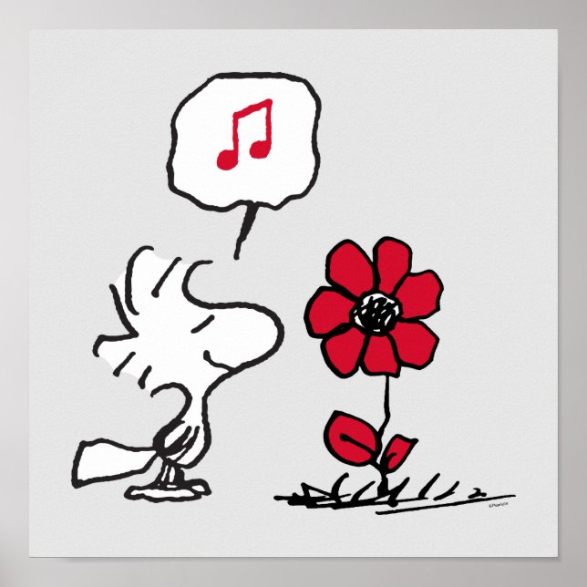 Poster PEANUTS | Padrão vermelho e preto (Frente)