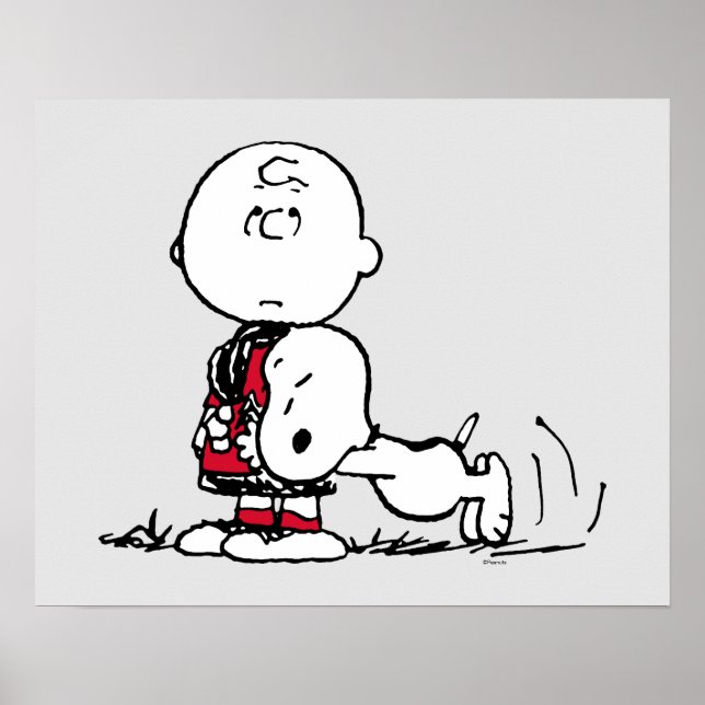 Poster PEANUTS | Padrão vermelho e preto (Frente)