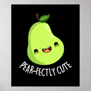 Poster Pear-Pun Dark Fruta Engraçado Infecciosamente