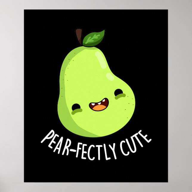 Poster Pear-Pun Dark Fruta Engraçado Infecciosamente (Frente)