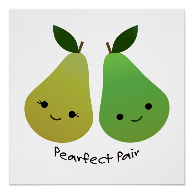 Póster Pearfect Pear Kawaii Pears (Frente)