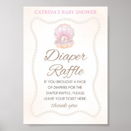 Poster Pearl Baby Shower Game Sign