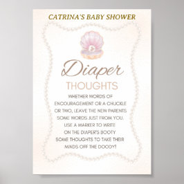 Poster Pearl Baby Shower Game Sign