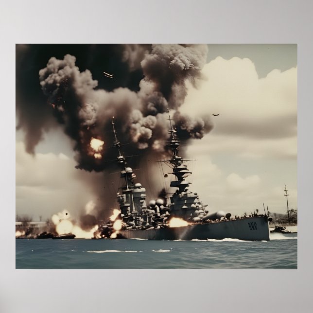 Poster Pearl Harbor Attack Vintage (Frente)