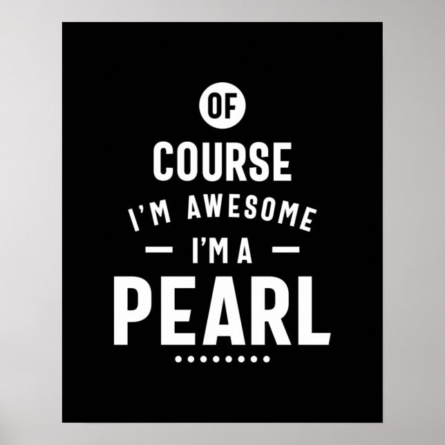 Poster Pearl Nome Personalizado Aniversário (Frente)