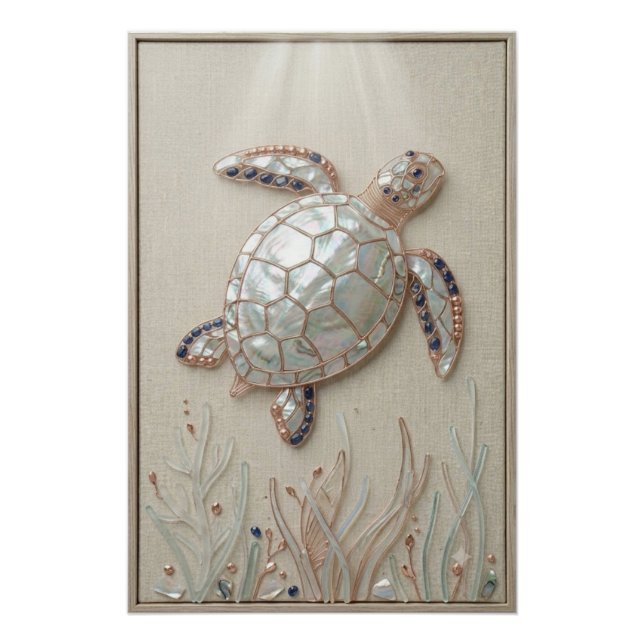Póster Pearl Sea Turtle Wall Art (Frente)