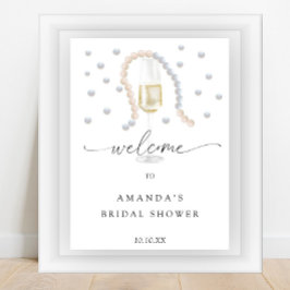 Poster Pearls e Prosecco - chá de panela de boas-vindas