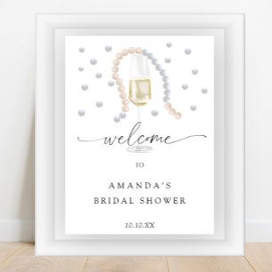 Poster Pearls e Prosecco - chá de panela de boas-vindas