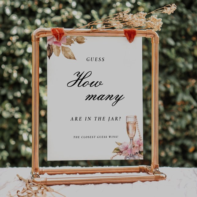 Poster Pearls Prosecco Adivinha Quantos Sinais De Chá de  (Criador carregado)