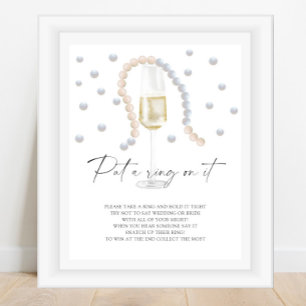 Poster Pearls & Prosecco - coloque um anel no jogo