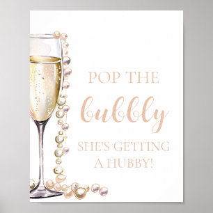 Poster Pearls Prosecco Pop A Boca que ela está ganhando H