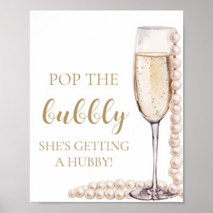Poster Pearls Prosecco Pop A Boca que ela está ganhando H