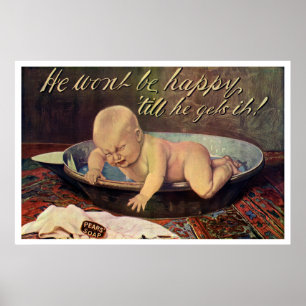 Poster Pears Soap Advertisement Circa 1911 - Baby Bath
