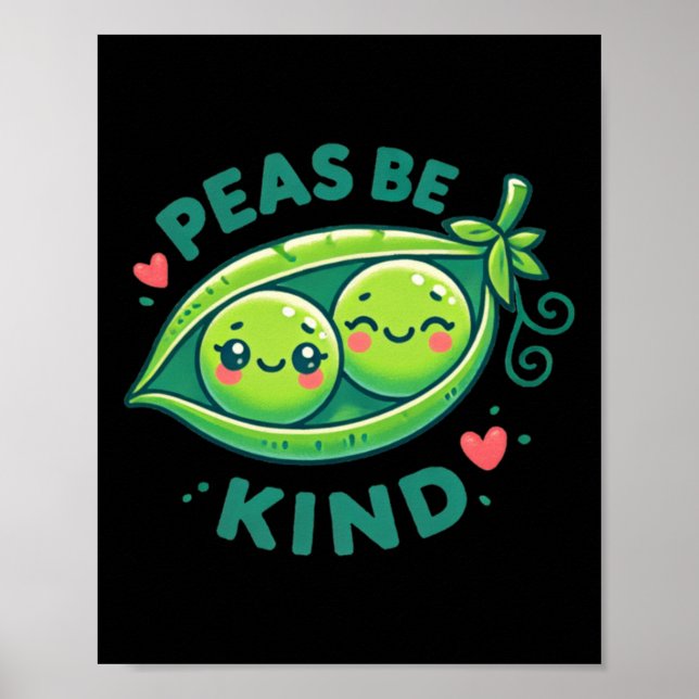 Poster Peas Seja Bonito - Pea Pun Engraçado (Frente)
