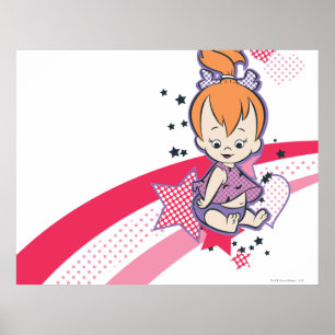 Póster PEBBLES™ no arco-íris rosa