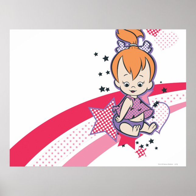 Póster PEBBLES™ no arco-íris rosa (Frente)