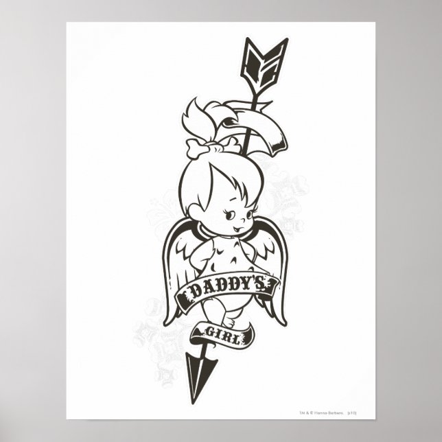 Poster PEBBLES™ Pai Girl B&W (Frente)