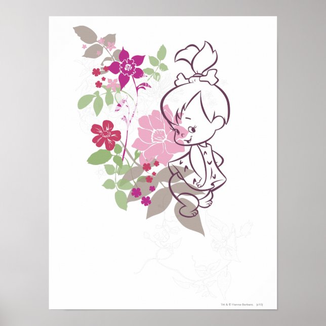 Póster PEBBLES™ Uma Cutie Nas Flores (Frente)